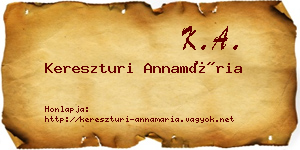 Kereszturi Annamária névjegykártya